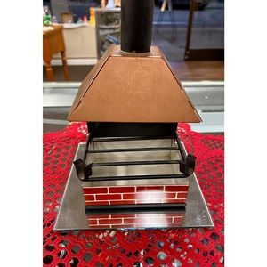 50’s RARE Smoking Fireplace Ashtray with Cigarette Holder MCM Chimney